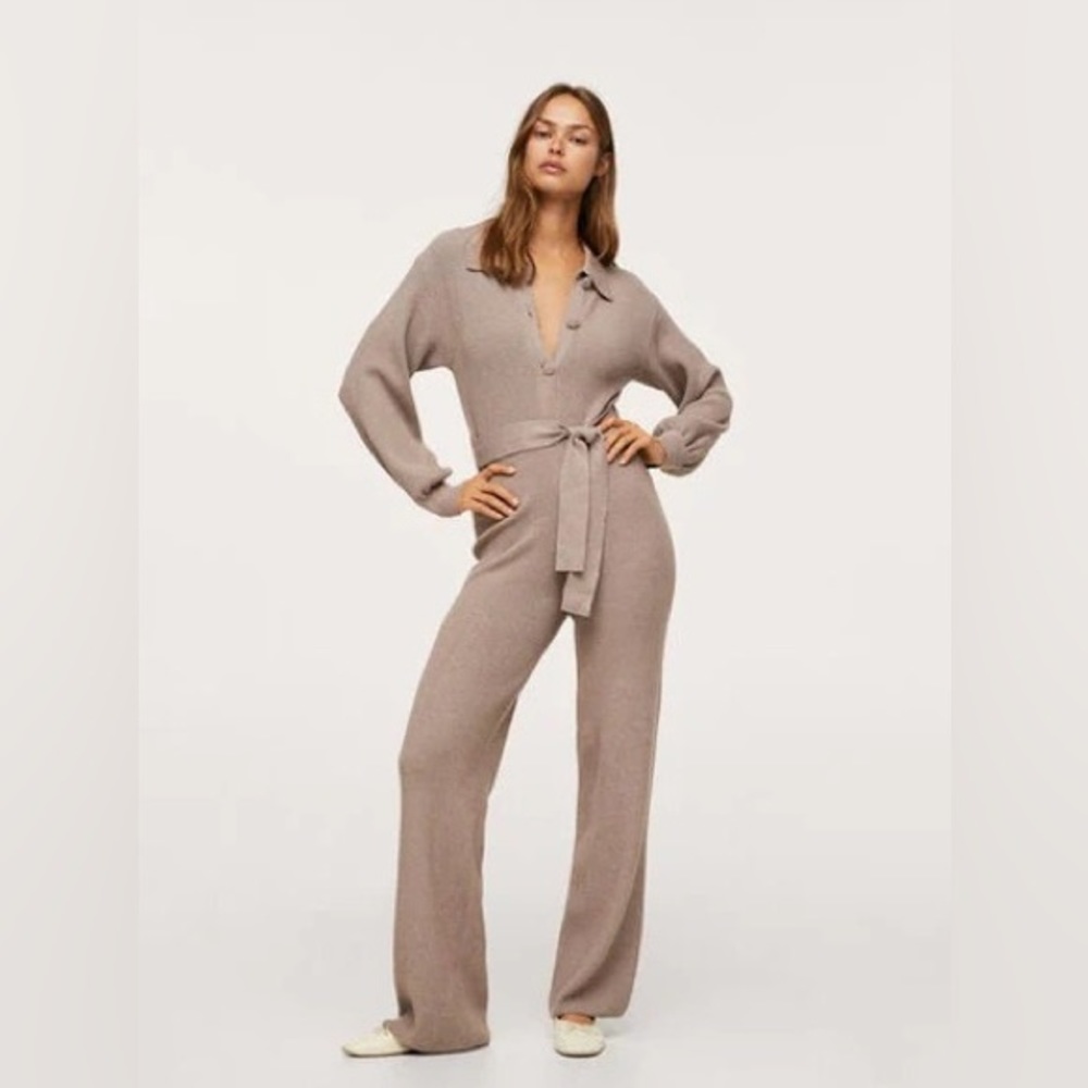 MANGO sweater Jumpsuit - Brownie Size M - NWT